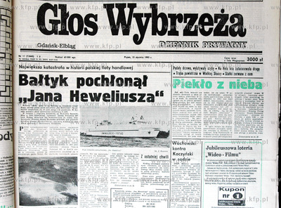 Wycinki z trojmiejskich gazet dotyczacych zatoniecia...