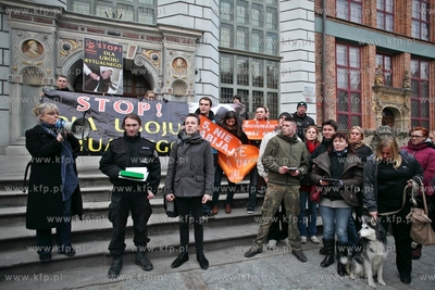 Demonstracja dzialaczy Towarzystwa Opieki nad Zwierzetami...