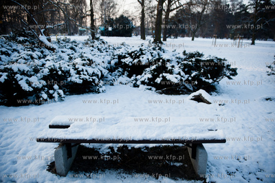 Gdansk. Zimowe mrozne popoludnie w Parku Jelitkowskim....