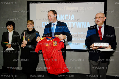 Gdansk. Centrum prasowe AmberExpo. Uroczystosc  przekazania...