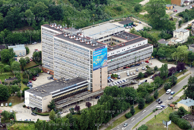 Gdynia z lotu ptaka. Nz. Budynek Morskiego Isntytutu...