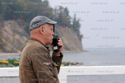Andrzej Kotkowski na planie zdjeciowym filmu "Uklad...
