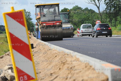 Lezno woj. Pomorskie. Remont drogi krajowej nr 7 pomiedzy...