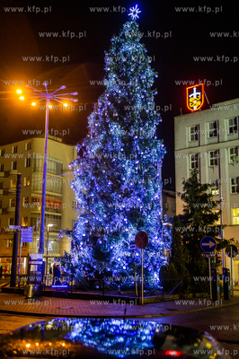 Gdynia. Swiateczna choinka ustawiona przed Urzedem...