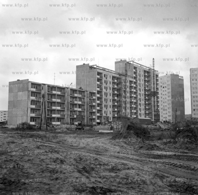Nowe budynki mieszkalne na osiedlu Gdansk Zaspa. 12.12.1974...