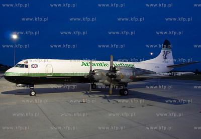 Gdansk, Rebiechowo. Nz. Lockheed L-188C Electra linii...