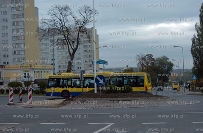 Slupsk, rozkopane ronda na ulicach Slupska, przygotowane...