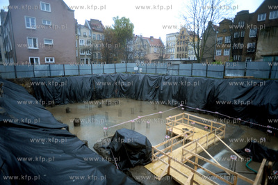 Plac budowy hotelu Admiral przy ulicy Tobiasza w Gdansku....