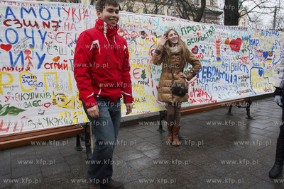 Lwow. Ukraina. Pokojowe demonstracje antyrzadowe na...