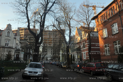 Gdansk. Wrzeszcz. Budowa Quatro Towers, widok z ul....