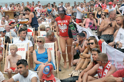 Gdansk Brzeżno. Strefa kibica na plaży w pobliżu...