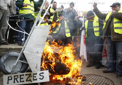 Gdansk. Demonstracja Zwiazkow Zawodowych z Grupy Energa....