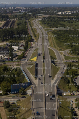 Widok z pylonu mostu im. Jana Pawła II na Martwej...