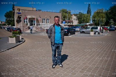 Gdansk. Parking przed siedziba Strazy Miejskiej. Protest...