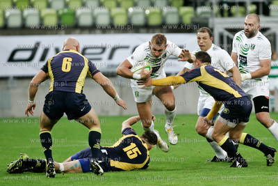Gdansk. PGE Arena. Mecz ekstraklasy rugby. Derby trojmiasta...