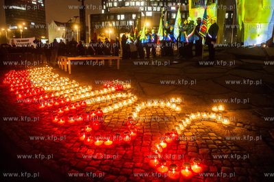 Gdańsk. Plac Solidarności. Obchody 35. rocznicy stanu...