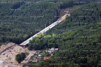 Gdynia z lotu ptaka. Nz. Budowa ostatniego etapu Estakady...