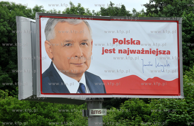 Kampania prezydencka. Billboardy Jaroslawa Kaczynskiego...