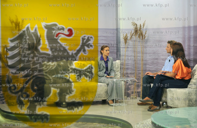 Studio telewizji CSBTV w Rumi. Nagranie programu "...