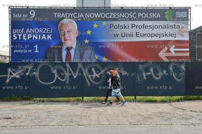 Kampania wyborcza do Europarlamentu. Bilbord wyborczy...