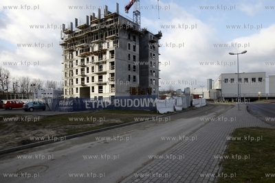 Budowa drugiego z wiezowcow Albatros Towers na gdanskim...