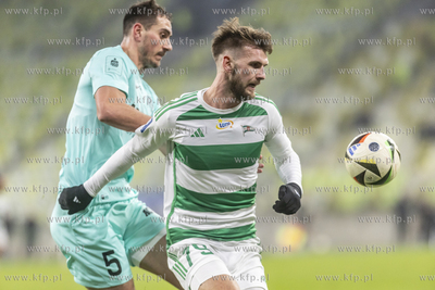 Lechia Gdańsk - Sląsk Wrocław. Nz. Kacper Sezonienko...