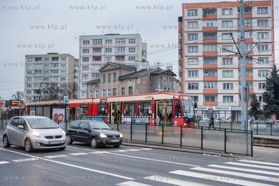 Gdańsk Wrzeszcz. Przytanek tramwajowy Klonowa. Nz.Tramwaj...