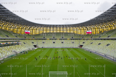 Gdansk. Stadion PGE Arena. Pierwszy oficjalny trening...