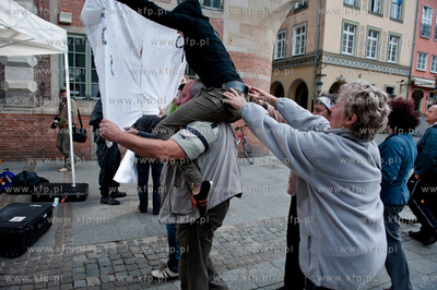 Gdansk. Dlugi Targ. Telewizja CNN International w ramach...