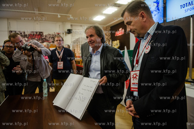 Gdansk. Historyczna sala BHP. Konferencja prasowa poprzedzajaca...