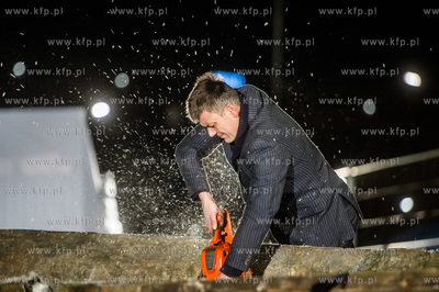 Gdańsk. Teren Muzeum II Wojny Światowej. Performance...