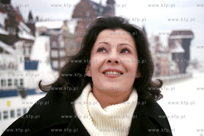 Aktorka Dorota Kolak na Zielonym Moście w Gdańsku....