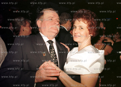 Lech i Danuta Walesowie na Balu Biznesmena w Cristalu....