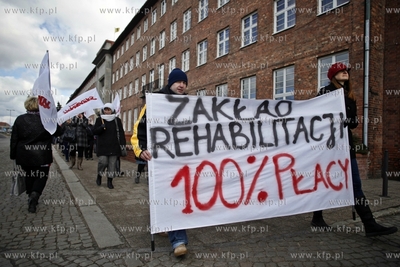 Gdansk. Protest zwiazkow zawodowych Szpitala Specjalistycznego...