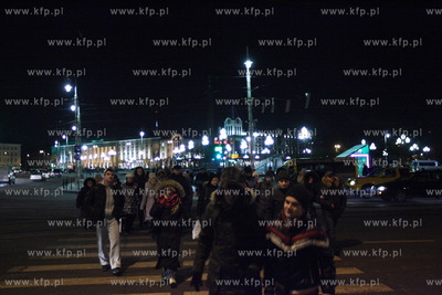 Rosja Kaliningrad noca - okolice Placu Zwyciestwa -...