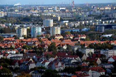 Gdansk Oliwa. Widok z platformy widokowej na gorze...