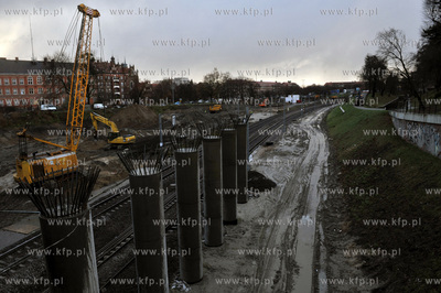 Gdansk. Budowa przystanku SKM Gdansk-Srodmiescie. 25.11.2013...