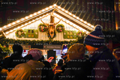 Jarmark Bożonarodzeniowy w Gdańsku. Nz. łoś Lucek...