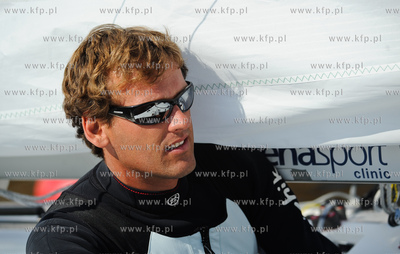 Gdynia. Port Jachtowy. Zeglarz Mateusz Kusznierewicz,...