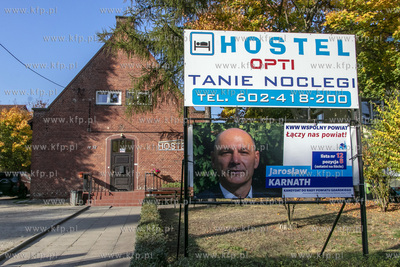 Wybory samorządowe 2018. Na zdjeciu plakat wyborczy...