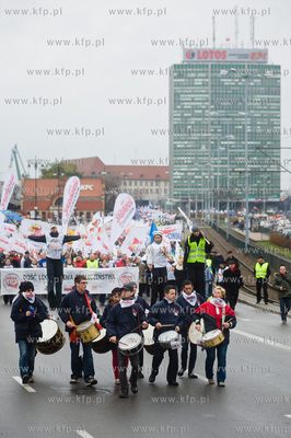 Gdansk. Manifestacja niezadowolonia, zorganizowana...