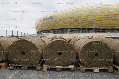 Gdansk Letnica. Budowa stadionu pilkarskiego PGE Arena....