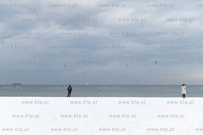 Zima w Gdyni. Plaża Miejska.31.01.2021 Fot. Anna...