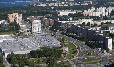 Gdansk Przymorze z lotu ptaka. Galeria Handlowa Przymorze...