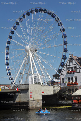 Wielkie kolo widokowe stanelo na Wyspie Spichrzow w...