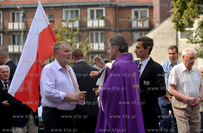 Gdansk. Plac Obronców Poczty Polskiej w Gdansku. Uroczystosci...