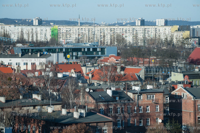 Gdańsk Wrzeszcz. Widok z podnośnika z Komendy Wojewódzkiej...