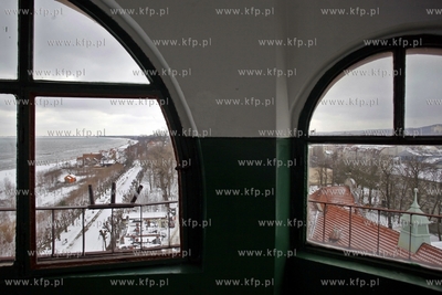 Sopot. Widok z latarni morskiej na alejke nadmorska.
21.02.2013
fot....