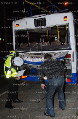 Zderzenie dwoch trolejbusow na ulicy Morskiej w Gdyni,...