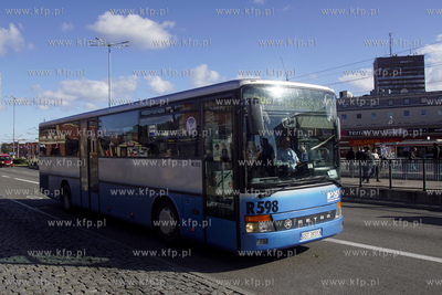 Gdańsk, Podwale Grodzkie. Autmobus PKS marki SETRA...